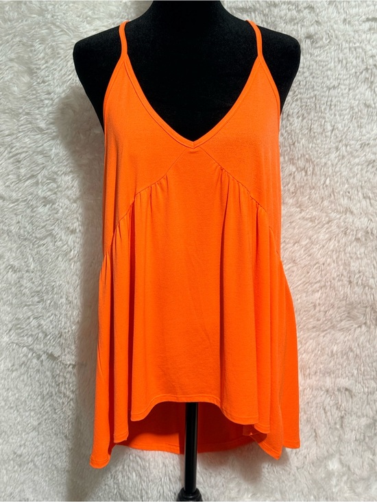 mts Tops - mts Bright Orange V-Neck Spaghetti Strap Camisole